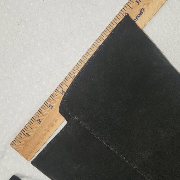 Zara Black Suede Over the Knee Boots Block Heel Women's Size 7.5 US / 38 EU - Picture 10 of 12